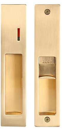 betensh Pocket Door Handle keyless Sliding Door Locks Handle Pocket Door Lock Recessed Door Handle 180mm Keyless-Gold