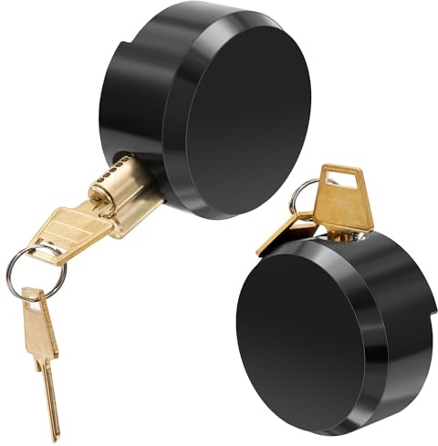 Sgorlds Robustes Puck-Schloss mit verstecktem Bügel, Vorhängeschlösser mit verstecktem Bügel, gleichschließend, Anhänger-Puck-Vorhängeschlösser mit vergrößertem Schloss für Vans (schwarz, 2 Stück)