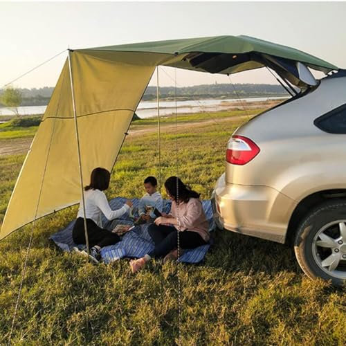 Toldo para Coche,Toldo Lateral del Coche, Toldo Lateral para Coche Tienda De Campaña Al Aire Libre, Refugio Portátil Impermeable para Camping De Camping Al Aire Libre,Verde Militar 300 X 150 cm