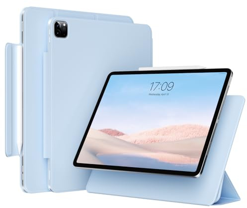 JKSML Magnetische Hülle für iPad Pro 11 Zoll (M5/M4) 2025/2024-Himmelblau | Dünne Dreifach Faltbare Standhülle Unterstützt Pencil Pro/USB-C & Automatisches Schlaf/Weck, Rutschfestes und Kratzfestes