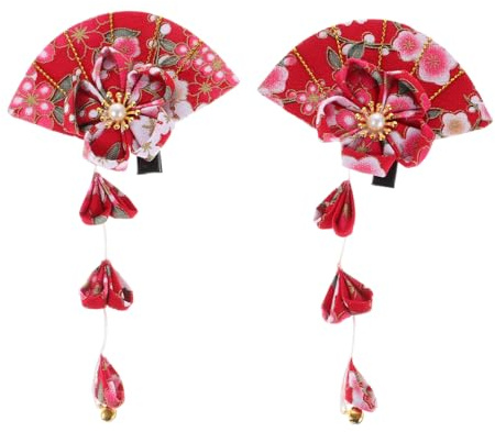 Ipetboom Japanische Haarspangen mit Quasten Blumenhaarnadeln für Damen Lange Quastenhaarspangen Haarschmuck für Hochzeit Geburtstag Party Alltag Haarspangen für Frauen und Teenager-mädchen