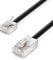 deleyCON 50m Cavo Telefonico RJ11 a RJ45 Cavo Modulare 99% Rame AWG 28 Cavo Piatto da Connettore RJ11 a Connettore di Rete RJ45 Presa Telefonica Modem Router Fax ISDN DSL VDSL Internet Nero
