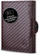 RUTAKO Slim Wallet mit XL Münzfach & RFID-Schutz - Kartenetui Herren & Damen - Kreditkartenetui klein - Mini Geldbörse - Portmonee Portemonnaie klein - Geldbeutel Carbon-Braun