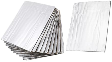 SEWOART 10 Pièces Tapis D'isolation Phonique Pour Voiture Feuille D'aluminium De Tapis D'amortissement Insonorisé Automobile Tapis D'isolation Thermique Déjouer Film Silver Fibres De Verre