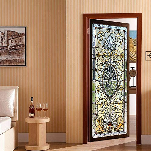 Türposter PVC 3D Türaufkleber Abstrakt & Glastür Türfolie Türtapete Art Home Dekoration Tapetentür Wasserdichtes Selbstklebend DIY Türbild B100 x H200cm