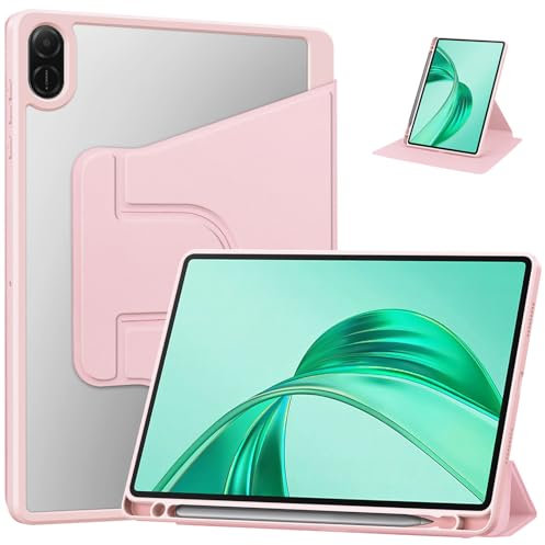 EspZanthic Custodia Cover per Honor Pad X8a/Honor Pad X9 11 Pollici 2024 con Portapenne, Protezione con Supporto Tri-Fold Rotazione a 360° Cover Chiaro Retro