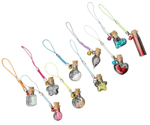 VOSAREA 10pcs Unique Craft Water Bottle Glass Drift Jars Cork Top Diy Wishing Bottle for Girls
