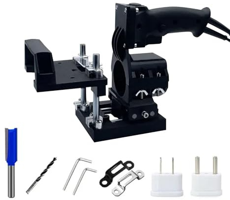 Outils de gabarit à mortaise et tenon, gabarit de mortaisage pour perceuse à main,Support de fente invisible pour le travail du bois | Support de trou de machine de découpage réglable en hauteur, supp