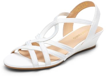 DREAM PAIRS Women's Low Heel Wedge Sandals | Open Toe Strappy Wrapped Dressy Summer Shoes, Comfortable for Casual and Wedding, Suitable for All-Day