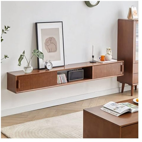 Unidad de TV flotante- Soporte flotante de madera for TV, centro de entretenimiento flotante de 59''/71'', consola multimedia flotante moderna, consola de TV montada en la pared, consola de TV flotant