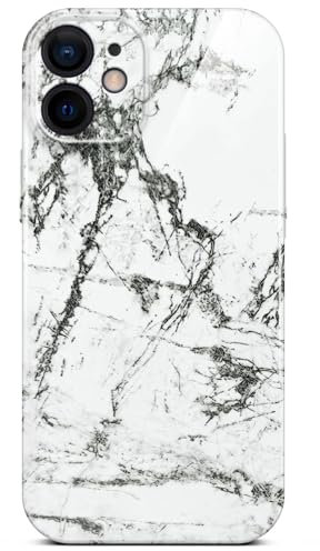 ONEFLOW Bliss Cover für iPhone 12 Hülle in Marmor Optik, Designer Case Handy Schutzhülle mit Kameraschutz, Muster Hardcase Glitzer Handyhülle marmoriert, Weiß Grau
