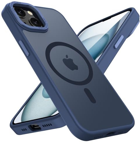 KPPIT Magnetic Case for iPhone 15 Compatible with MagSafe, Shockproof Drop Protection, Frosted Translucent Back Phone Case for iphone 15,Royal Blue