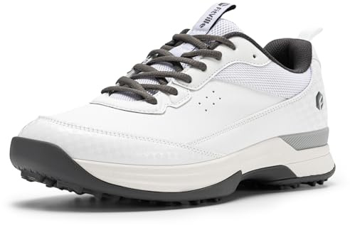 FitVille Men's Golf Shoes Extra Wide Fit Spiked Golf Shoes Comfortable Non Slip Outdoor Casual Sneakers Trainers