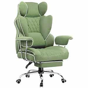 GTPLAYER Silla Gaming, Ergonómica Silla de Oficina con Soporte Lumbar con Muelles Ensacados, Asiento Ancho con Reposabrazos Suave y Reposapiés, Ajustable en Altura, Tejido Tecnológico Verde