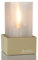 Lumea 1008/1125 Tischlicht Nova weiß mit Unterteil Beton Sahara inkl. Flüssigwachskerze und Feuerzeug | Windlicht Acryl inkl. Kerze & Feuerzeug | Brenndauer 40 Std.| Für Indoor & Outdoor, Höhe: 14 cm