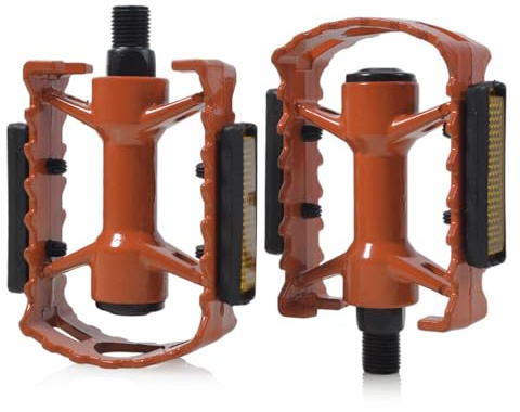 ThinkTop Kinder-Fahrradpedal, Aluminiumlegierung, ultrastark, 1,27 cm, Plattform, flache Passform, für 12 Zoll (30,5 cm) und 35,6 cm (12 Zoll) Jungen Mädchen Fahrrad (Orange)