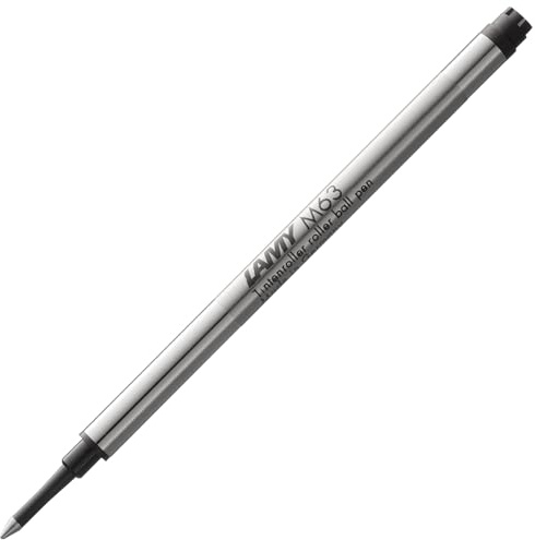 Lamy M63 Tintenroller-Großraummine aus Metall - Original Ersatzmine Tintenroller mit Kappe - dokumentenecht - Strichbreite Mittel in Tintenfarbe schwarz