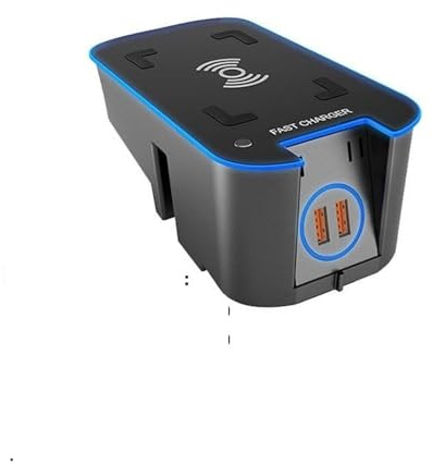 Wivplex Custom, for Wireless Car Charger QI Panel Phone Charging Pad 15W, for VOLVO, XC90, XC60, S90, S60, V90, V60 QC3.0 Port Apply to All Qi Phones Car Wireless Charger