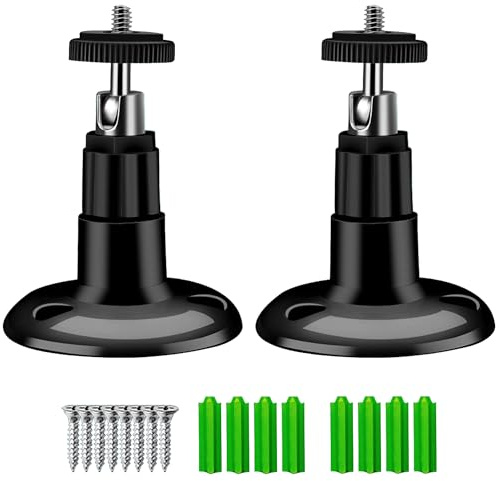 2 Pack Camera Wall Mount Brackets for Ring, 360° Adjustable Security Camera Mount for Ring Outdoor Stick Up Doorbell Accessories, Firm and Easy to Install Ideal for Indoor & Outdoor Home Security