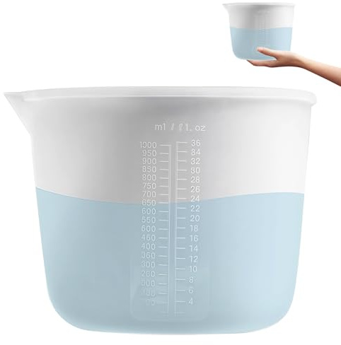 1000ML Große Silikon Mischbecher Messbecher Epoxidharz Wiederverwendbare Messbecher Silikonschüssel zum Giessen Silikonmessbecher für DIY Handmade Gießformen Basteln Schmuckherstellun
