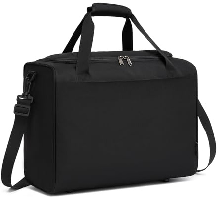 Kono Ryanair Handgepäck 40x30x20 Damen Herren mit Schultergurt Schwarz | Ryanair-kompatible Kabinertasche, verstellbarer Schultergurt, Aufsteckhülse für Koffergriff, stabiles Oxford-Material