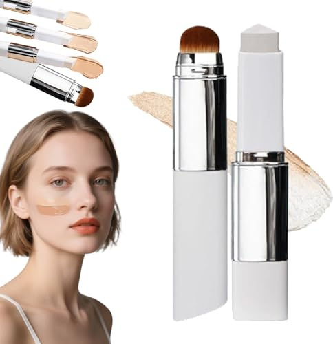 Facelover Color Changing Foundation Stick, 2-in-1 Korean Foundation Make-up mit abnehmbarem Pinsel, Creme-Stick, natürlicher Concealer, wasserdicht, langanhaltend für alle Hauttypen (natürlich)