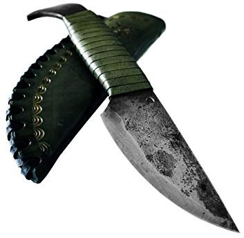 Toferner Bird Head Handgeschmiedetes Federstahl Messer im keltischen Stil - Scharfe & spitze Klinge mit Echtledertasche - Für Kunst- & Kulturliebhaber