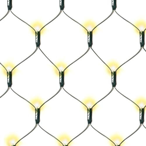 Nipach GmbH 128 LED Lichternetz 3x3m warm-weiß für Außen IP44 Außen-Trafo Timer grünes Kabel Weihnachtsdeko Beleuchtung für Pavillon Netzvorhang Lichtervorhang