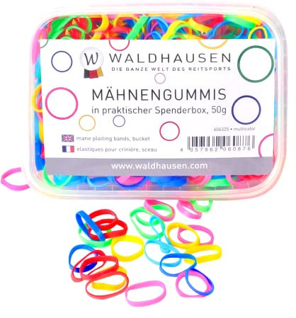 WALDHAUSEN Mähnengummis in Spenderbox, extra breit, Multicolor, bunt