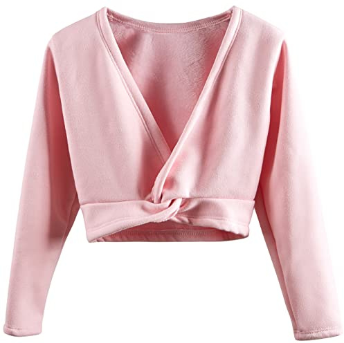DANSHOW Girls Ballet Wrap Top Long Sleeve Dance Sweater Toddler(824-150-08)