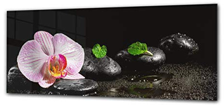 Aufgedrucktes Glasbild 125 x 50 cm – Orchidee 9
