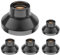 ledscom.de 5 Stück Deckenleuchte/Lampenfassung ELEKTRA, Porzellan, schwarz glänzend, 1x E27 max. 300W