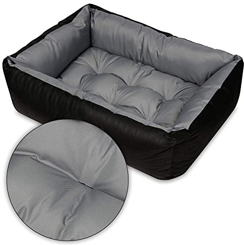 SuperKissen24. Hundebett Hundekorb Hundesofa Tierbett für Kleine, Mittlere und Grosse Hunde - Waschbar - Größe M - Grau