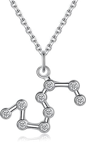 VIKI LYNN 925 Sterling Silver Astrology Constellation Horoscope Leo Zodiac Sign Pendant Necklace for Women