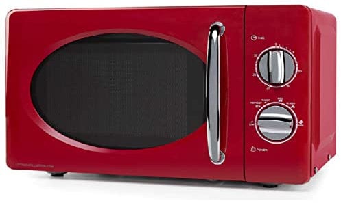 Microonde Vintage Rosso da 700 W. Capacità di 20 L. 6 livelli di potenza. Timer di 30 minuti.