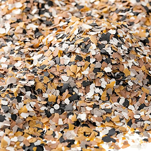 350 g, dekorative Farbspäne, Epoxidflocken, 3-5 mm, Mischung, Beton-Bodenbeschichtungen, dekorative Farbflocken für Garage, Bodenfarbe, Innen- und Außenwand (Dunkelbraun, Hellbraun, Weiß, Schwarz)