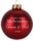 Herz & Heim® Weihnachtskugel aus Glas mit persönlicher Gravur/Rot oder Weiß/Matt oder Hochglanz/Ø 8 oder 10 cm/Verschiedene Motive Ø 8 cm, Rot Matt, Unser erstes Weihnachten