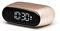 Lexon Compact Alarm Clock with Black LCD Screen, Touch Control, Snooze Function and Rechargeable Battery – Gold