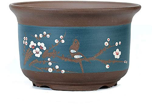 Pot de fleur de sable violet Pot d'orchidée de gros calibre Pot d'arbre de plantation Pot de légumes Pot d'aneth vert Fleur de ventilation ronde en céramique Jardinière de plantes vertes Respirant R