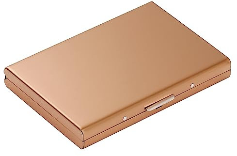 Vicloon Metal Card Holder Wallet, Ultra Thin Stainless Steel Metal Wallets RFID Blocking Credit Card Wallet Holder for Men & Women,Best Card Protector with 6 PVC Slots - Rose Gold
