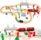 XIAPIA Wooden Train Set for Toddler, 72 Pcs Wooden Train Track Fits Thomas/Brio/Melissa and Doug, Train Toy for 2 3 4 5 Year Old Boy Girl Gifts Presents For Christmas Xmas New Year