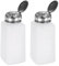 sourcing map 2pcs Solvent Alcohol Dispenser 250ml(8.5oz) Push Down Liquid Dispenser Pump Bottle with Sealing Stainless Steel Lid for Acetone Solution, White