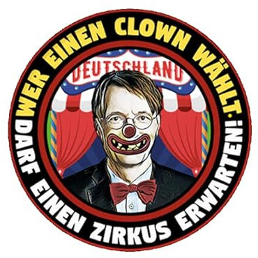 Sammys Shirt Store Wer einen Clown wählt, darf einen Zirkus erwarten Aufkleber 4,5 cm