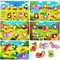 Vndnsy 5er-Set Holzpuzzle, Farbe Bilder für Vorschule pädagogische Jigsaw-Zahlen, Tiere, Dinosaurier, Insekten Kleinkind Peg Puzzles Spielzeug für Jungen und Mädchen 1 2 3 Jahre alt Spielzeug Geschenk
