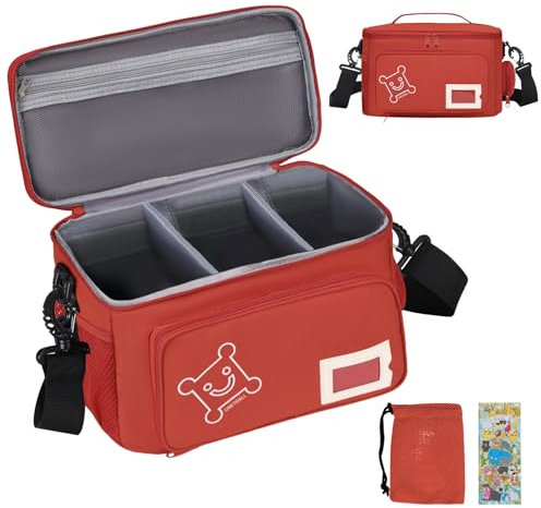 ONETOALL Tasche für Toniebox, Toniebox Transporter Hörfiguren mit Kordelzug Organizer, Aufkleber und Schultergurt, groß gepolstert für unterwegs im Urlaub Autofahrten