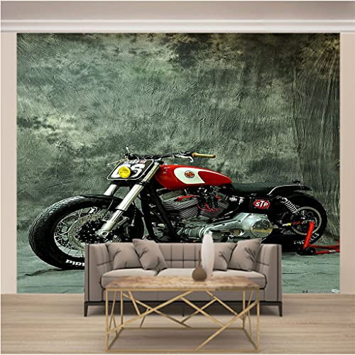 Fototapete 3D Effekt Bild Wandposter Fotoposter Wanddeko hintergrundbild wandbilder wandplakat vliestapete für TV Wohnzimmer Schlafzimmer XXXL 400 x 280cm(B x H) Motorrad