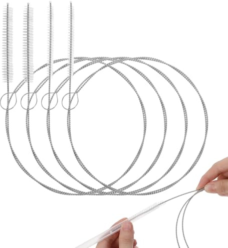 4pcs Extra Long Pipe Cleaners, 39 Inches Long Tube Cleaning Brush, Straw Cleaning Brush for Kegerator Feeding Tube Teapot Spout Sunroof Drain Refrigerator Drain
