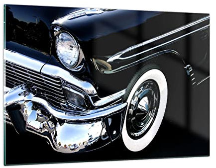 Wandbilder Dekoration Wohnzimmer Auto Chrom Kuba Bilder auf Glas 120x80cm Glasbild Schlafzimmer Küche Deko Wand Kunstdruck Art Groß XXL Wanddeko Bild im Glas Modern Wall Decor Glasdruck GAA120x80-1451