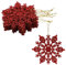 Christmas Concepts® Pack of 12-10cm Glitter Snowflake Hanging Decorations - Christmas Decorations (Red)