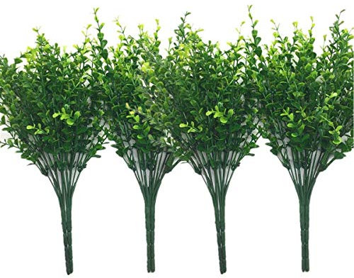Künstliche Eukalyptus-Pflanzen, Katzenbaum aus Kunststoff, Weihnachtsdekoration, künstliche Sträucher, Sträucher, grüne Blätter, Hochzeit, Innen- und Außenbereich, Haus, Tischdekoration, 8 Stück